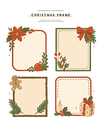 식물 디자인 기념일 리본 컬러 크리스마스장식 크리스마스 일러스트 촛불 프레임 사탕 선물 이벤트 장식 축제 메시지 포인세티아 국내일러스트 AI파일 꽃 초 디저트 파일형식 벡터