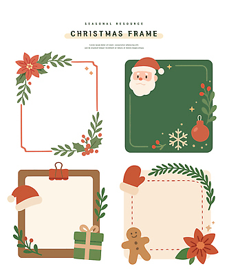 디자인 계절 꽃 백그라운드 크리스마스 일러스트 프레임 선물 이벤트 그래픽 장식 크리스마스트리 산타클로스 눈송이 생일 연말 핸드메이드 국내일러스트 AI파일 식물 기념일 눈_날씨 파일형식 벡터