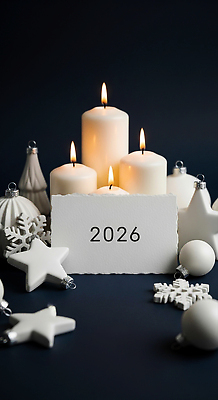 JPG 편집이미지 별 크리스마스 촛불 새해 따뜻함 장식 빛 축제 흰색 눈송이 분위기 균열 연말 오너먼트 2026년 편집실사 자연요소 기념일 컬러 컨셉 크리스마스장식 초 모션 눈_날씨 연도 CG 파일형식