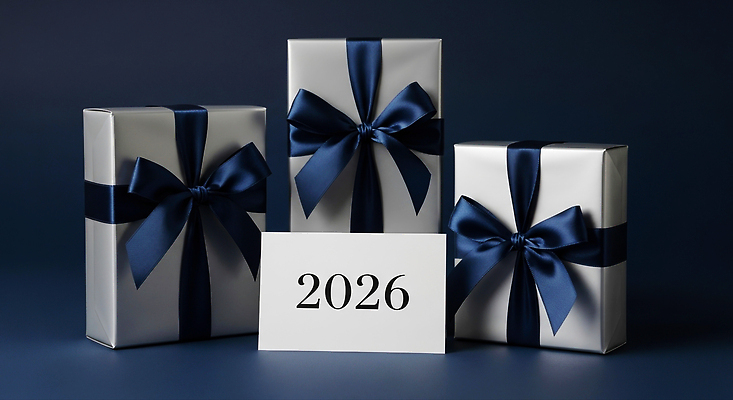 JPG 편집이미지 디자인 기념일 리본 백그라운드 선물포장 선물 이벤트 장식 파란색 축하 은색 연도 조화 2026년 편집실사 컬러 컨셉 포장 CG 파일형식