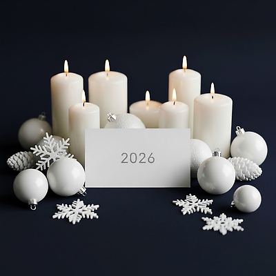 JPG 편집이미지 크리스마스 겨울 촛불 탁자 따뜻함 장식 축제 흰색 눈송이 분위기 오브젝트 연말 2026년 편집실사 계절 기념일 컬러 가구 컨셉 초 눈_날씨 연도 CG 파일형식