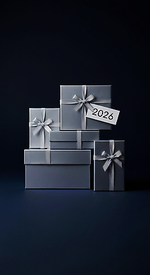 JPG 편집이미지 기념일 리본 포장 선물 이벤트 장식 상자 꼬리표 축제 축하 기다림 연말 2026년 편집실사 컨셉 모션 라벨 연도 CG 파일형식