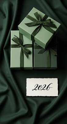 JPG 편집이미지 디자인 기념일 리본 백그라운드 크리스마스 포장 선물 장식 초록색 상자 축하 생일 부드러움 2026년 편집실사 컬러 컨셉 이벤트 감각 연도 CG 파일형식