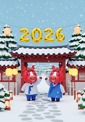 편집이미지 계절 기념일 감정 컨셉 예절 말_동물 연도 파일형식 2026년 새해 인사 조명 컬러 축제 행복 축하 겨울 크리스마스 문화 이벤트 이미지편집 JPG 붉은말 병오년