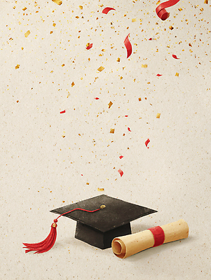 JPG 기념일 리본 조각 일러스트 졸업 학교 성공 미래 졸업식 기념 친구 희망 기쁨 축하 졸업장 문서 순간 국내일러스트 교육 감정 컨셉 관계 이벤트 파일형식