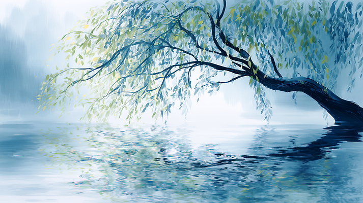 JPG 나무 여유 컬러 잎 일러스트 자연 가지 바람 풍경 물 파란색 강 햇빛 반사 평화 소리 수면 숲 뷰티풀 차분 국내일러스트 자연요소 식물 감정 컨셉 채소 날씨 태양 생태계 파일형식