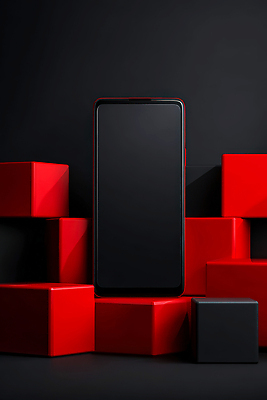 편집이미지 컬러 핸드폰 스마트기기 파일형식 스마트폰 빨간색 블록 검은색 백그라운드 디자인 전시 모던 기술 기계 스튜디오 뷰티풀 이미지편집 JPG