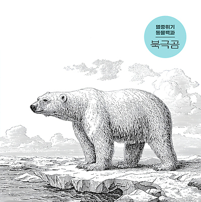 자연요소 동물 컬러 곰 모션 극지방 생태계 파일형식 북극곰 얼음 북극 서식지 생존 자연 환경 흰색 포유류 바다 하늘 수비 일러스트 국내일러스트 JPG