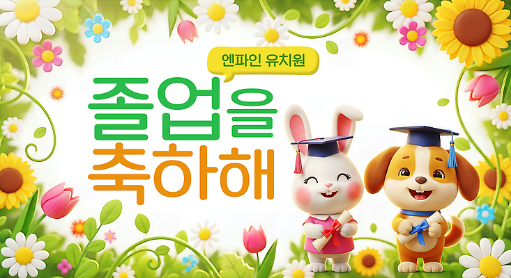 JPG 편집이미지 캐릭터 디자인 기념일 꽃 행복 어린이 졸업 웃음 축제 유치원 축하 토끼 강아지 이미지편집 식물 교육 감정 컨셉 포유류 표정 사람 이벤트 반려동물 개 파일형식