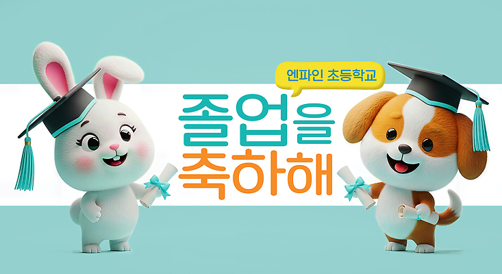 JPG 동물 편집이미지 캐릭터 기념일 어린이 졸업 축제 축하 토끼 강아지 졸업장 즐거움 밝은색 이미지편집 교육 감정 컨셉 포유류 사람 이벤트 반려동물 개 파일형식