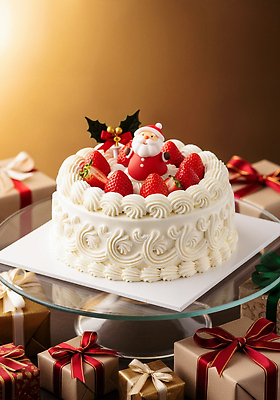 기념일 감정 음식 가구 컨셉 과일 디저트 이벤트 파티 크림 CG 파일형식 크리스마스 케이크 생크림 딸기 선물 탁자 장식 축하 홈파티 즐거움 연말 편집이미지 편집실사 JPG