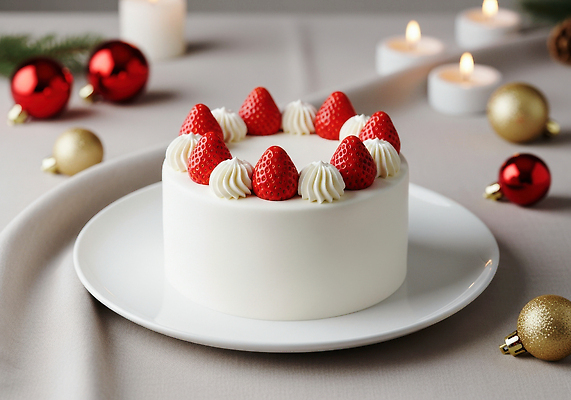 기념일 음식 가구 컨셉 과일 디저트 이벤트 크림 CG 파일형식 크리스마스 케이크 생크림 딸기 장식 탁자 분위기 파티 연말 축제 모임 편집이미지 편집실사 JPG