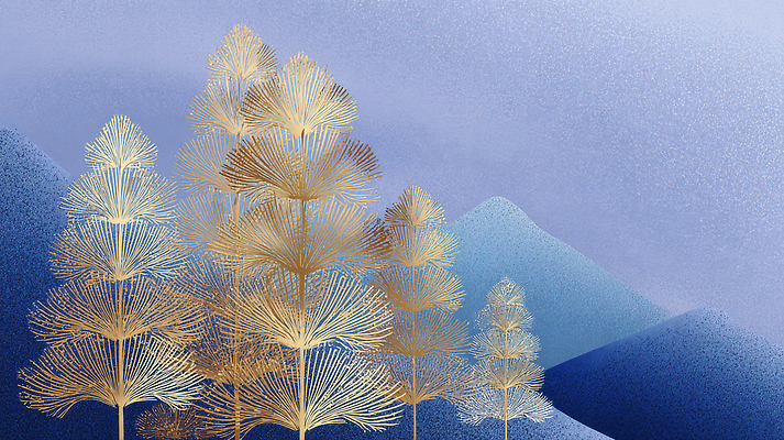 JPG 나무 디자인 실루엣 예술 백그라운드 겨울 일러스트 자연 산 풍경 갈색 평화 원근감 금색 모던 청록색 조화 뷰티풀 국내일러스트 식물 계절 뷰포인트 컬러 컨셉 촬영기법 생태계 파일형식