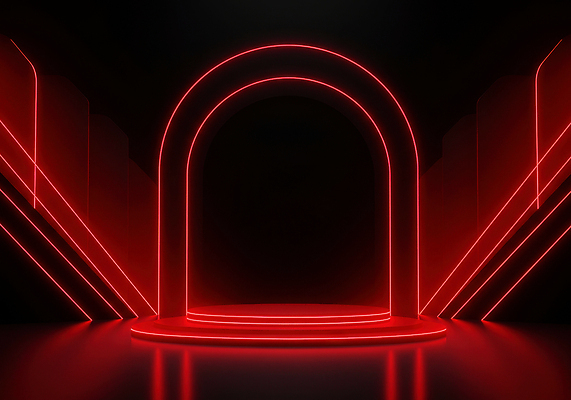 JPG 편집이미지 디자인 컬러 백그라운드 설계 조명 이벤트 공연 공간 무대 분위기 모던 네온 대칭 포디움 이미지편집 컨셉 파일형식