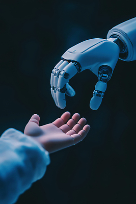 편집이미지 컨셉 신체부위 파일형식 로봇 사람 손 AI_인공지능 기술 연결 미래 과학 혁명 상징 소통 발전 공존 이미지편집 JPG