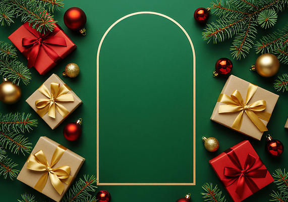 JPG 나무 편집이미지 리본 백그라운드 크리스마스 새해 선물 장식 초록색 상자 축제 금색 인사 분위기 편집실사 식물 기념일 컬러 컨셉 예절 CG 파일형식