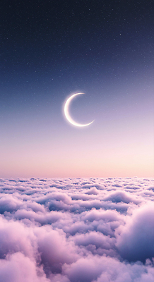 JPG 편집이미지 자연 하늘 풍경 공중 평화 보라색 달 저녁 초승달 신비 조용 뷰티풀 이미지편집 자연요소 컬러 컨셉 야간 생태계 파일형식