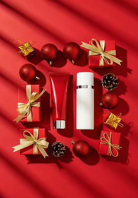 편집이미지 기념일 컬러 크리스마스 이벤트 뷰티 파일형식 화장품 장식 선물 빨간색 크리스마스장식 파티 스킨케어 연말 JPG 이미지편집