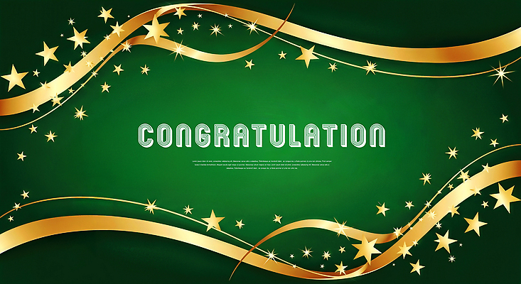 JPG 편집이미지 디자인 기념일 별 리본 백그라운드 이벤트 장식 초록색 반짝임 축제 금색 축하 메시지 이미지편집 자연요소 컬러 컨셉 모션 파일형식