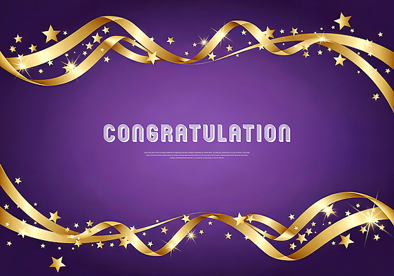 JPG 편집이미지 디자인 기념일 별 리본 백그라운드 이벤트 장식 파티 보라색 금색 축하 화려 축하카드 세련 이미지편집 자연요소 컬러 컨셉 카드_감사 파일형식