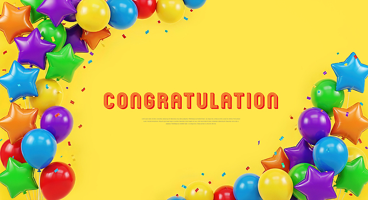 JPG 편집이미지 기념일 별 컬러 백그라운드 이벤트 장식 노란색 파티 축제 기쁨 축하 생일 결과 풍선 이미지편집 자연요소 감정 컨셉 파일형식