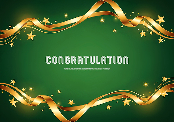 JPG 편집이미지 디자인 기념일 감정 별 리본 백그라운드 이벤트 일상 장식 초록색 파티 금색 축하 메시지 축하카드 이미지편집 자연요소 컬러 컨셉 카드_감사 라이프 파일형식