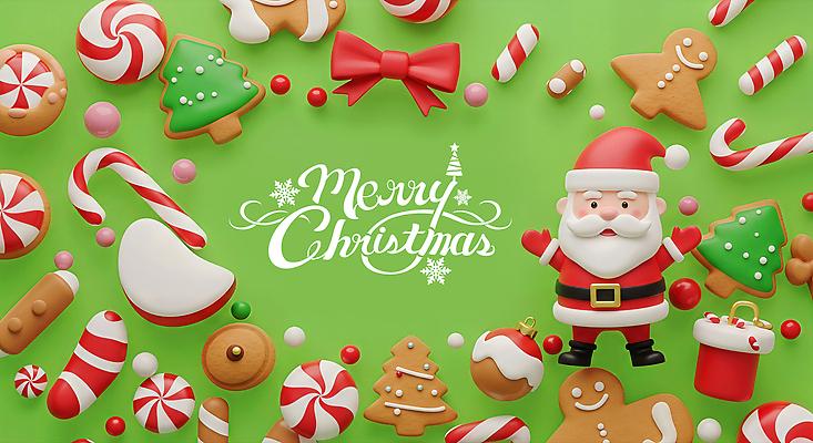 JPG 나무 편집이미지 리본 크리스마스 겨울 사탕 선물 장식 산타클로스 파티 과자 축제 축하 달콤 녹색배경 진저쿠키 이미지편집 식물 계절 기념일 백그라운드 컨셉 디저트 이벤트 초록색 쿠키 맛 파일형식