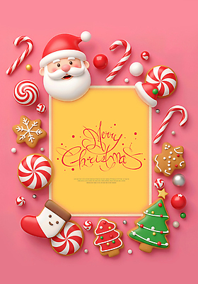 JPG 편집이미지 기념일 분홍색 크리스마스 디저트 사탕 장식 산타클로스 파티 쿠키 사각형 설탕 테마 이미지편집 도형 음식 컬러 이벤트 파일형식