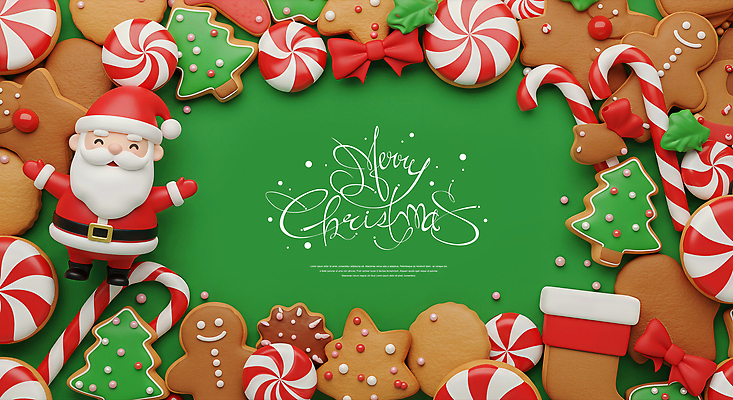 JPG 편집이미지 컬러 백그라운드 크리스마스장식 크리스마스 탁자 사탕 장식 산타클로스 파티 쿠키 과자 축제 즐거움 초코쿠키 페퍼민트 이미지편집 기념일 감정 가구 디저트 이벤트 민트 파일형식