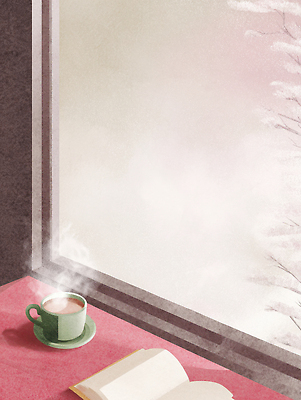 JPG 창 커피 음료 겨울 일러스트 날씨 휴식 따뜻함 풍경 생활 책 독서 평화 시간 분위기 편안함 창가 소음 살림 국내일러스트 계절 무기 컨셉 창문 소리 감각 파일형식