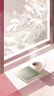 JPG 여유 커피 음료 겨울 일러스트 자연 휴식 실내 따뜻함 풍경 일상 책 독서 평화 카페 추위 편안함 창가 즐거움 차분 국내일러스트 계절 감정 컨셉 창문 내부 라이프 상점 감각 생태계 파일형식