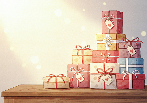 감정 음식 가구 컨셉 이벤트 파일형식 선물 상자 포장 리본 탁자 컬러 크기 따뜻함 행복 분위기 디자인 샌드위치 아기자기 장식 축하 기념일 일러스트 국내일러스트 JPG