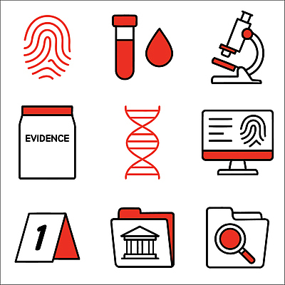 아이콘 과학 실험 견본 도구 혈액 범죄 감독 DNA 분석 검사_조사 증거 수사 지문 2D아이콘 AI파일 직업 컨셉 생명공학 파일형식 벡터