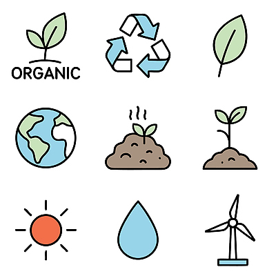 식물 아이콘 지구 바람 물 태양 자연보호 환경 재활용 에너지 유기농 생태계 지구온난화 자원 2D아이콘 AI파일 자연요소 웰빙 자연 날씨 보호 친환경 기후변화 파일형식 벡터