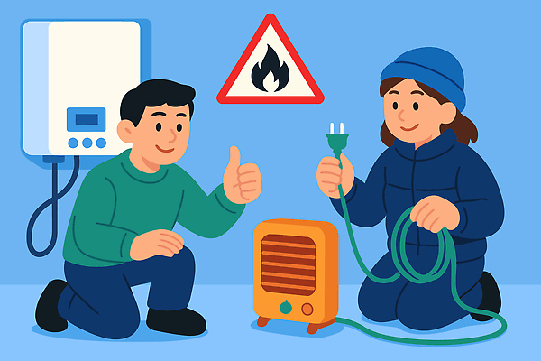 계절 사람 에너지 난방기 안전수칙 난방용품 파일형식 벡터 난방 기계 설치 안전 점검 남자 여자 기술 전기에너지 난로 작업 겨울 따뜻함 플러그 협력 솔루션 국내일러스트 일러스트 AI파일 생활안전