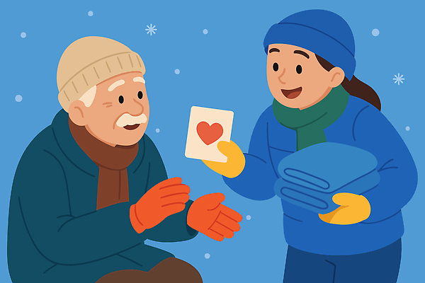 계절 감정 다수 컨셉 사람 성인 도움 안전수칙 파일형식 벡터 봉사 노년 사랑 담요 겨울 따뜻함 친절 메시지 공동체 소통 배려 소중 여러명 나눔 국내일러스트 일러스트 AI파일 생활안전