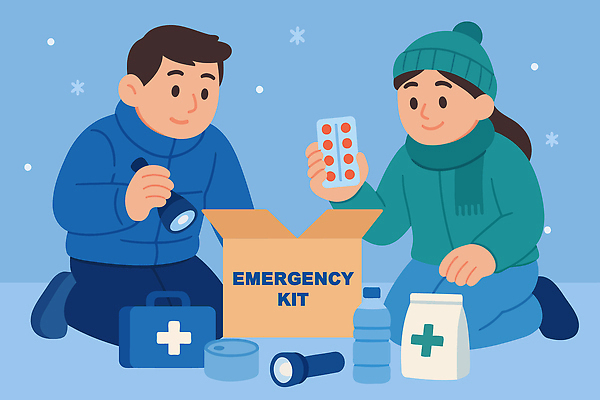 자연요소 계절 의학 조명 치료 응급 상품 안전수칙 파일형식 벡터 겨울 안전 점검 손전등 약 사람 준비 물 응급치료 모션 공동체 건강 관리 필수품 소독제 응급상황 국내일러스트 일러스트 AI파일 생활안전