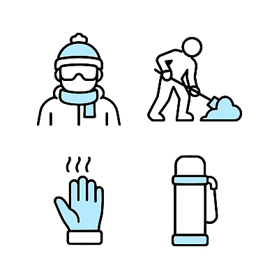 아이콘 잡화 계절 상의 목도리 치우기 파일형식 벡터 겨울 눈치우기 작업 따뜻함 음료 오브젝트 보온 장갑 스카프 외투 모션 추위 2D아이콘 AI파일