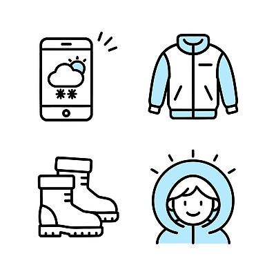 아이콘 계절 신발 날씨 사람 핸드폰 스마트기기 파일형식 벡터 겨울 스마트폰 옷 부츠 준비 추위 외출 따뜻함 여자 패션 기온 스타일 장비 2D아이콘 AI파일