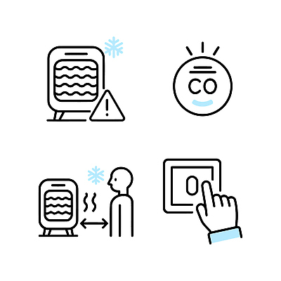 아이콘 계절 주의 신체부위 방법 파일형식 벡터 난방 겨울 안전 기계 점검 사용방법 주의사항 모션 사람 손 조작 온도 경고 얼굴 이모지 2D아이콘 AI파일