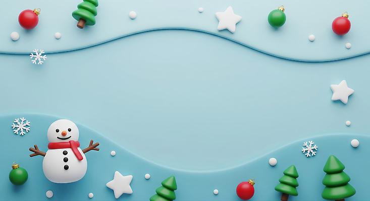 자연요소 디자인 계절 기념일 컬러 컨셉 크리스마스 이벤트 3D 파일형식 눈사람 장식 크리스마스트리 별 공 오브젝트 겨울 축제 파란색 분위기 인테리어 편집이미지 편집3D JPG