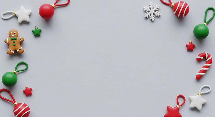 자연요소 기념일 컬러 디저트 표정 3D 파일형식 크리스마스 장식 과자 아이템 빨간색 초록색 별 공 준비 축제 계절 미소 편집이미지 편집3D JPG