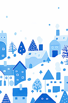 식물 계절 아시아 컬러 컨셉 건물 생태계 파일형식 마을 풍경 주택 나무 파란색 자연 겨울 그래픽 디자인 그림 단순화된 창의성 따뜻함 건축 지역사회 평화 조화 한국 일러스트 국내일러스트 JPG