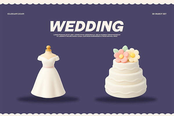 식물 옷 감정 결혼 컨셉 디저트 이벤트 3D 파일형식 드레스 케이크 결혼식 준비 화려 기쁨 패션 디자인 꽃 세트 장식 편집3D PSD 편집이미지