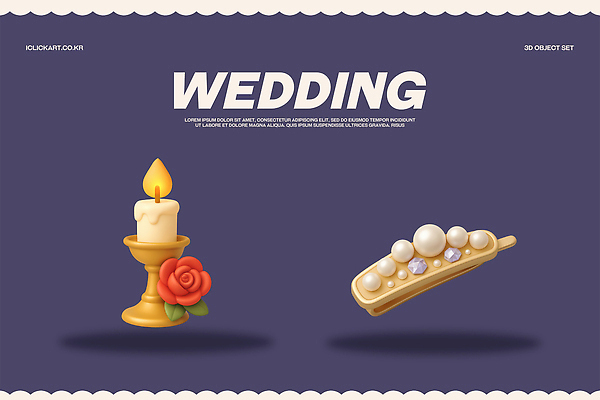 디자인 결혼 컨셉 이벤트 장식 3D 디지털합성 파일형식 촛대 머리장식 뷰티풀 세트 결혼식 기념 화려 아이템 인테리어 편집3D PSD 편집이미지