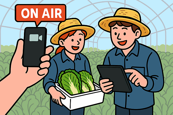 음식 농업 채소 일러스트 자연 협력 건강 스마트폰 농장 유행 농사 샐러드 수확 신선 작업 농부 방송 온실 산지직송 라이브커머스 국내일러스트 AI파일 직업 산업 핸드폰 스마트기기 생태계 모바일쇼핑 파일형식 벡터 직송