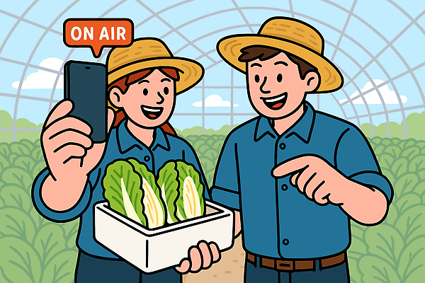 행복 농업 채소 일러스트 가족 커뮤니케이션 여름 친구 농작물 스마트폰 농사 촬영 헬스 수확 농촌 농부 배추 친환경 온실 산지직송 라이브커머스 국내일러스트 AI파일 직업 계절 감정 산업 관계 핸드폰 스마트기기 운동 환경 시골 모바일쇼핑 파일형식 벡터 직송