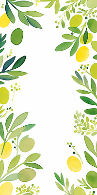 JPG 식물 디자인 꽃 컬러 백그라운드 잎 패턴 채소 과일 일러스트 자연 수채화 장식 초록색 여름 신선 레몬 그림 올리브 화사함 국내일러스트 계절 열매 컨셉 무늬 생태계 파일형식