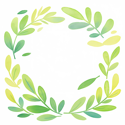 JPG 식물 디자인 예술 백그라운드 잎 일러스트 재료 자연 생명 수채화 프레임 그래픽 장식 초록색 환경 원형 뷰티풀 색감 창의성 국내일러스트 도형 컬러 생태계 파일형식