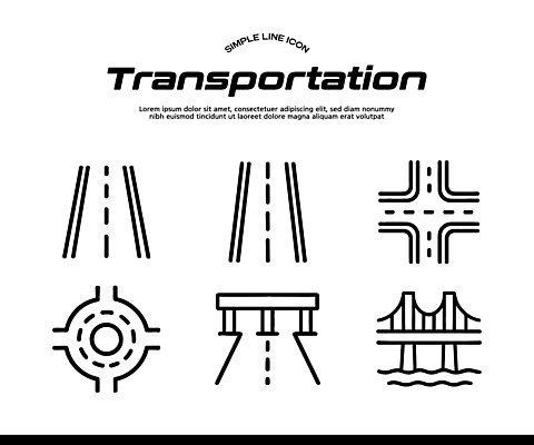 아이콘 산업 길 교통 컨셉 교통시설 도움 파일형식 벡터 도로 디자인 교차로 교통수단 그래픽 선 심플 구출 도시 이동 운송업 라인아이콘 AI파일 일러스트 국내일러스트
